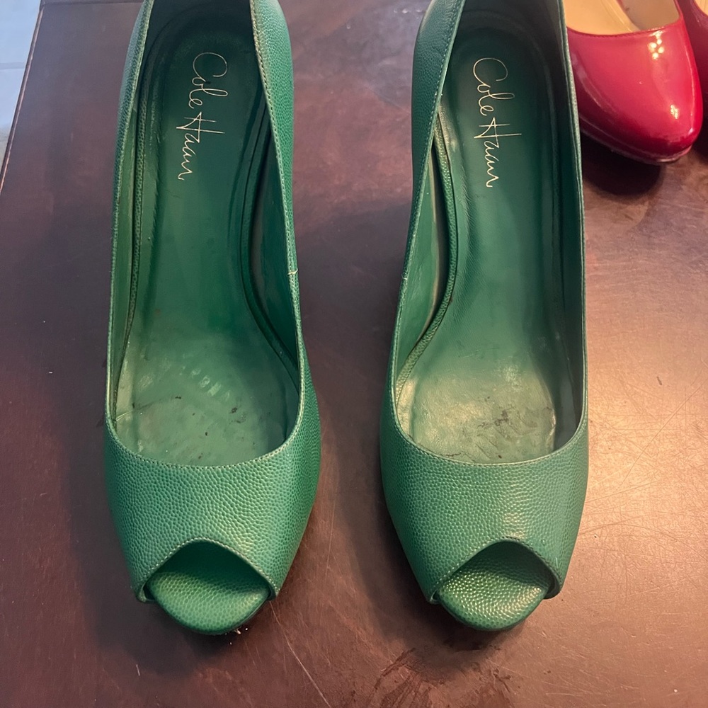 Cole Haan Green Peep Toe with Nike Air
